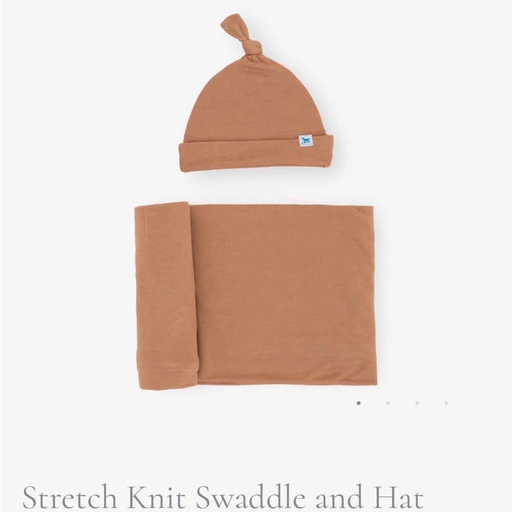 Little Unicorn | Stretch Knit Swaddle and Hat in Terracotta